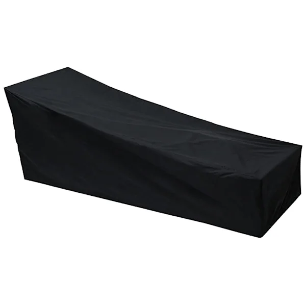 Beskyttelse for utemøbler, vanntett trekk til solseng, 210D Oxford-stoff, UV-bestandig, støvtett, 208x76x79 cm, svart