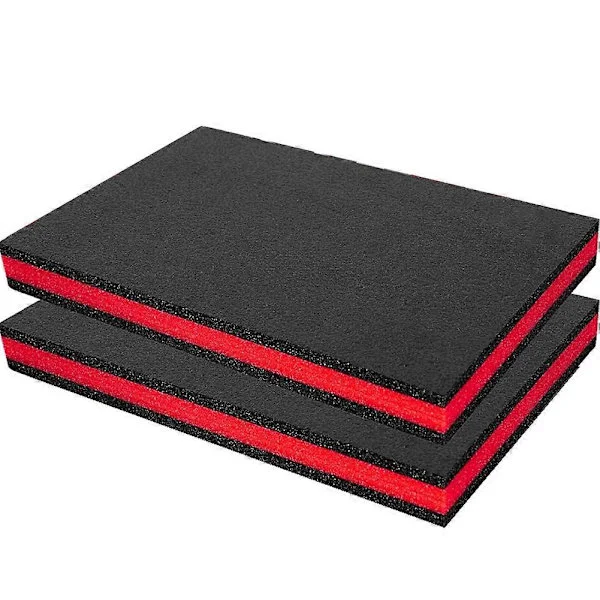2 STK Tilpassbare EPE-skumplater for verktøykasseorganisering, støtabsorberende beskyttelse 400x300x25mm