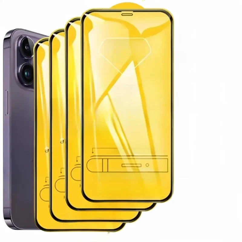 AliExpress - 4 pièces 9D couverture complète verre trempé pour iPhone 17 16 15 14 Pro Max 16 15 Plus protecteur d'écran pour iPhone 13 12 11 Pro X XR 