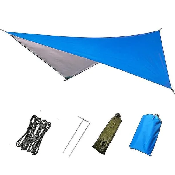 Camping Tält Tarp, Vattentät Camping Regnfluga Tarp Utomhus Uv-skydd Skydd Fotspår För Utomhus Camping Ryggsäck Vandring Hängmatta (blå)