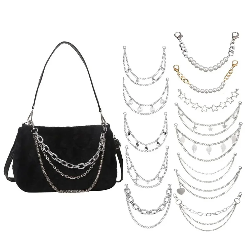 AliExpress - Mehr schicht ige Metall tasche Kette DIY Griffe Schmetterling Herz Stern Anhänger Umhängetasche Kette Ersatz tasche Zubehör Perlenkette