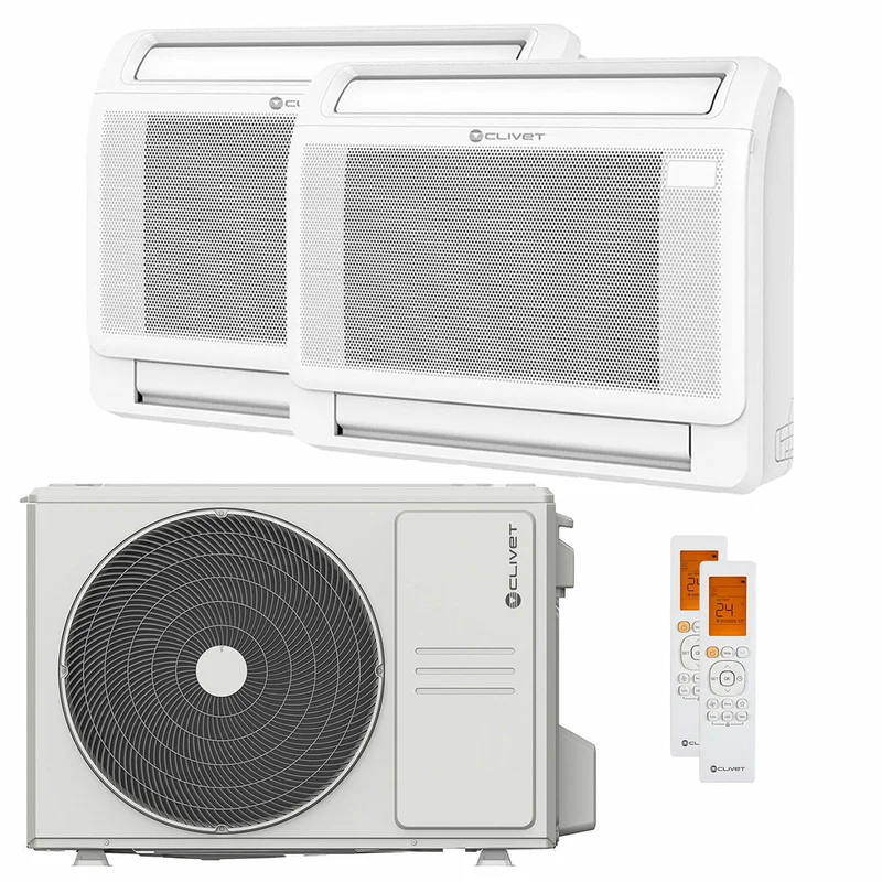 Condizionatore Clivet CONSOLE 3 dual split 9000+12000 BTU inverter A++ unità esterna 5.3 kW
