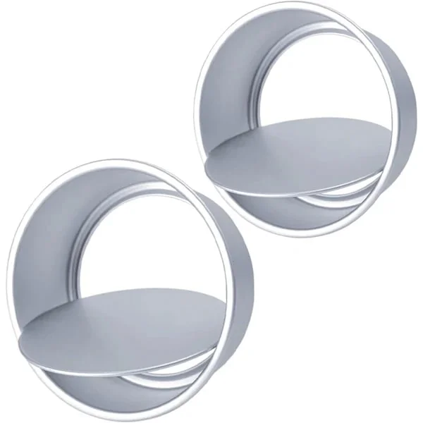Runde bakeformer 15 cm og 20 cm - 2-pakning med avtakbar bunn - Non-stick aluminiumsformer - Kompatible med alle merker