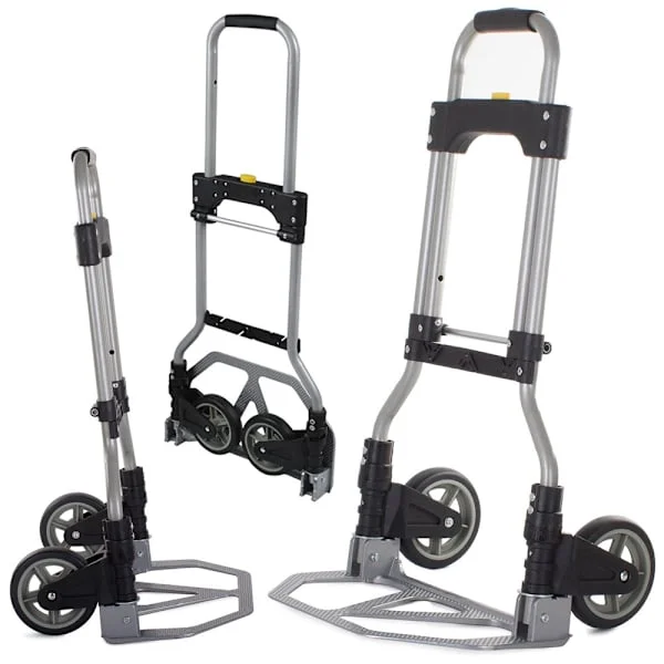 Hopfällbar transportkärra 50 kg med teleskophandtag och gummihjul
