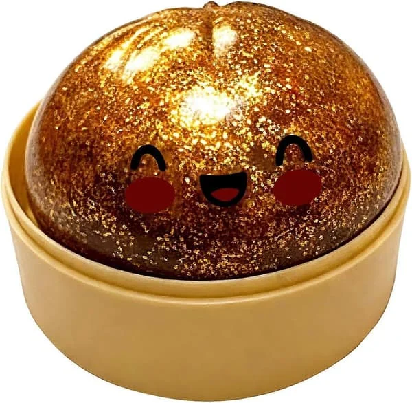 Kæmpe Glitter Dumpling Squishy, Squishy Dumpling Fidget Legetøj, Bao Bolle Squishy Klemmelegetøj med Damper til Stresslindring