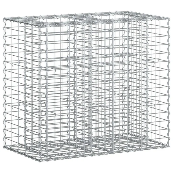 Gabion upphöjd säng Silver 90 x 50 x 80 cm Galvaniserat Stål