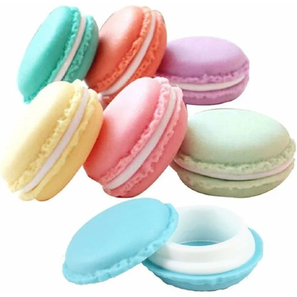 Makaronboks Liten Oppbevaringsboks Oppbevaringsbokser Organizer Makronform for Smykker Halskjede Sett med 6 Fargerike
