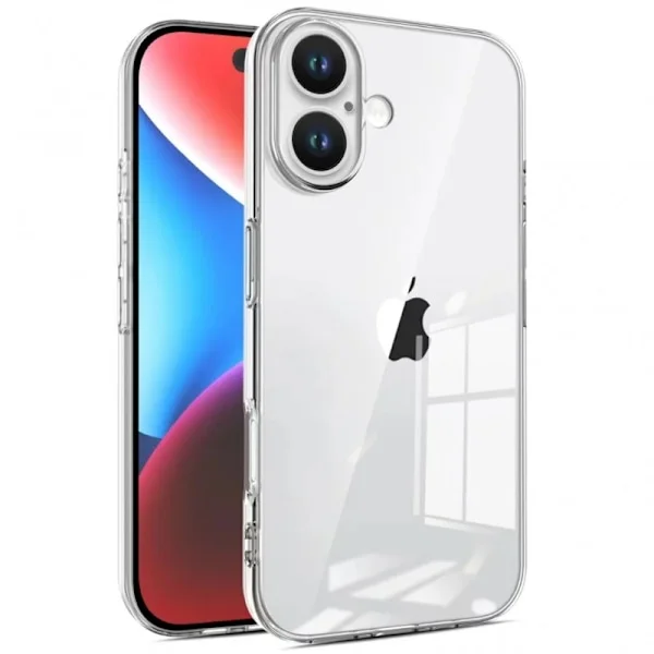 iPhone 16 Plus Stöttåligt Genomskinligt Skal Simple