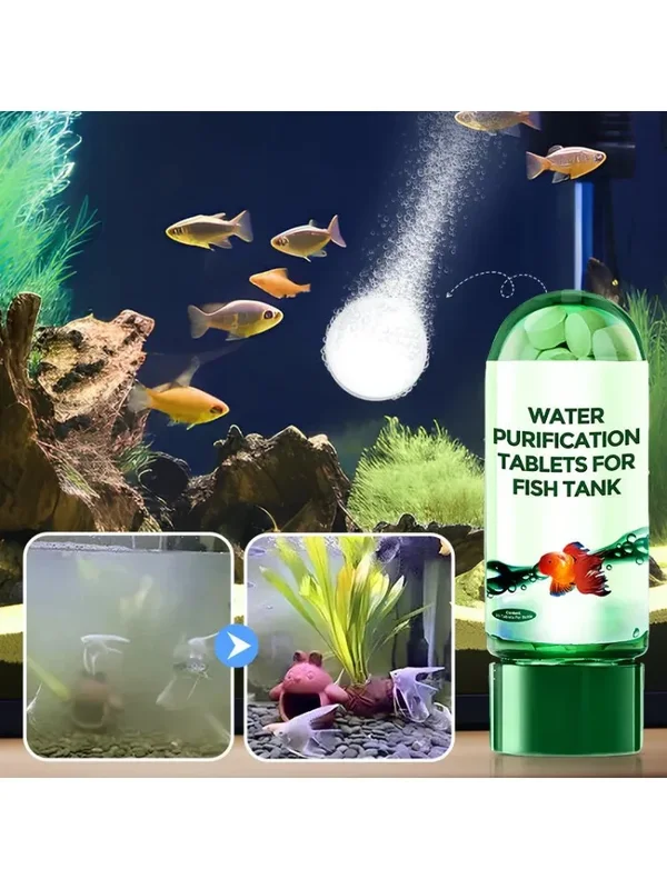 AliExpress - Comprimés de Purification d'eau, purificateur d'eau d'aquarium écologique, Solution de nettoyage d'aquarium à action rapide, 