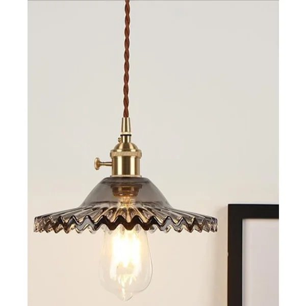 E27 Industriell Vintage Taklampe Retro Glass Taklampe Lampeskjerm (rav)[GKS] rav