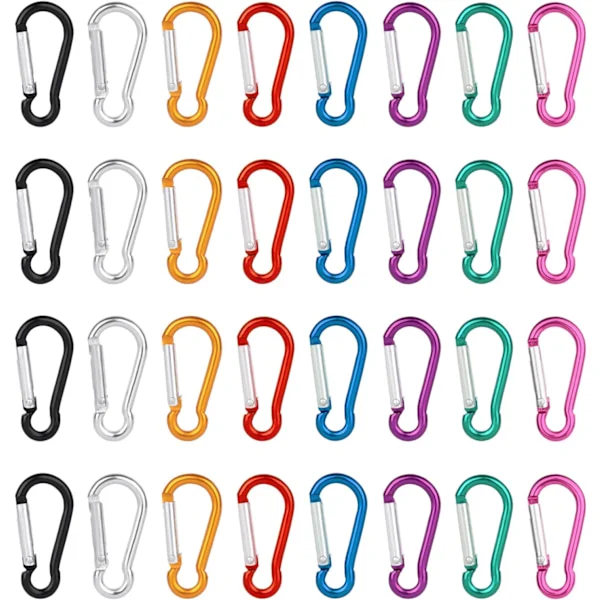 Karbinhake, Liten Karbinhake 8 Färger Mini Aluminium Karbinhake Liten Karbinhake Nyckelring Lättviktig och Hållbar Nyckelring fo