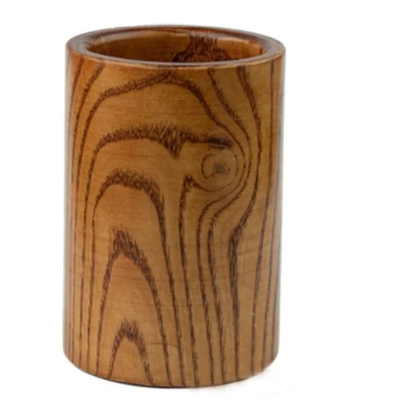Chopstick Holder Cylinder Wood Multifunctional Kitchen Storage Tube 8.5X13Cm, with Drain Hole Easy to Empty