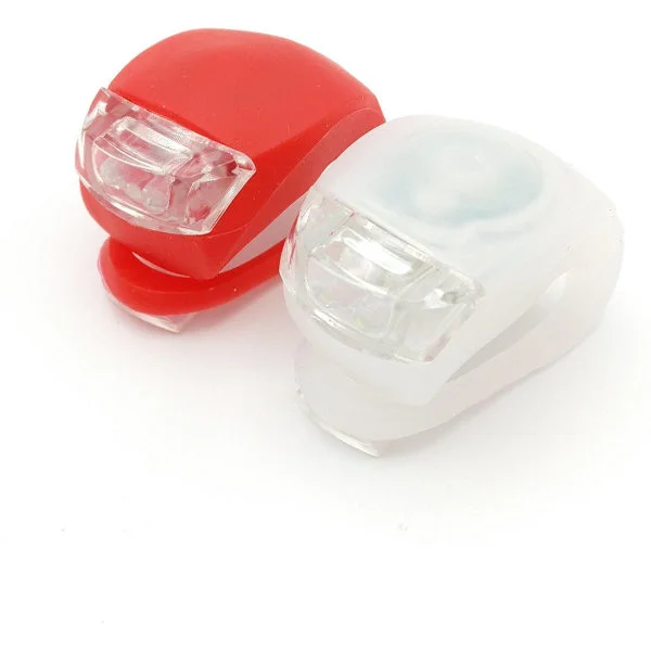 Silikone LED Cykellygte - 3x Rød 3x Hvid - For- og Baglygte - Cykelbelysning - Sæt med 6 Lygter