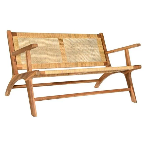 Bänk modern - DKD Home Decor - 120x76x68 cm - Brun - Rotting - Teak - Aluminium - Modern stil - Teakfinish - 16 kg