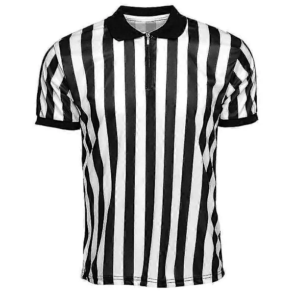 Stribet Dommer T-shirt Åndbar Kortærmet Skjorte Sort Hvid Sportsdragt Stribet Skjorte Til Basketball Baseball