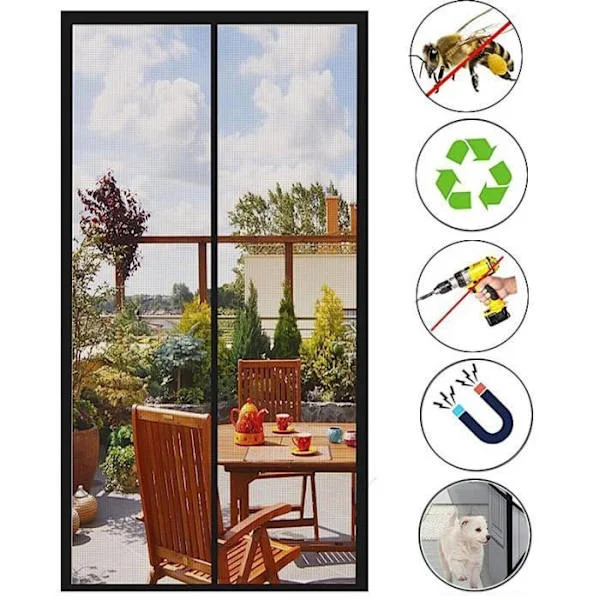 Magneettinen hyttysverho-ovi 90x210cm, ei porausta, hyttysverho käytäviin, oviin, patioille [YJD]