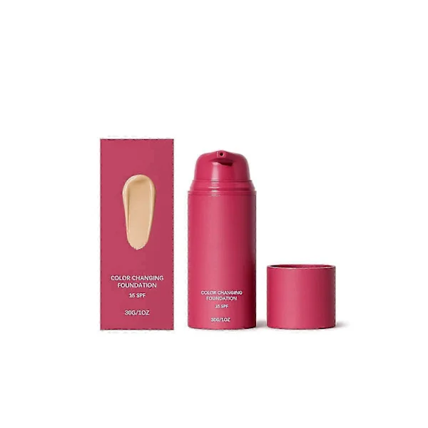 Färgskiftande foundation 30g med Centella Asiatica & SPF 15, Viktlös återfuktande flytande foundation för alla hudtoner, Naturlig felfri täckning