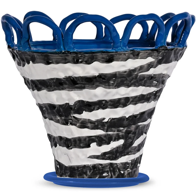 Byon Patty S krukke 25 x 21 cm, blå/zebramønster' - 'Zebra/blå