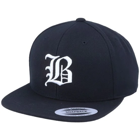 Iconic - Svart snapback Caps - B Letter 3D Black Snapback @ Hatstore