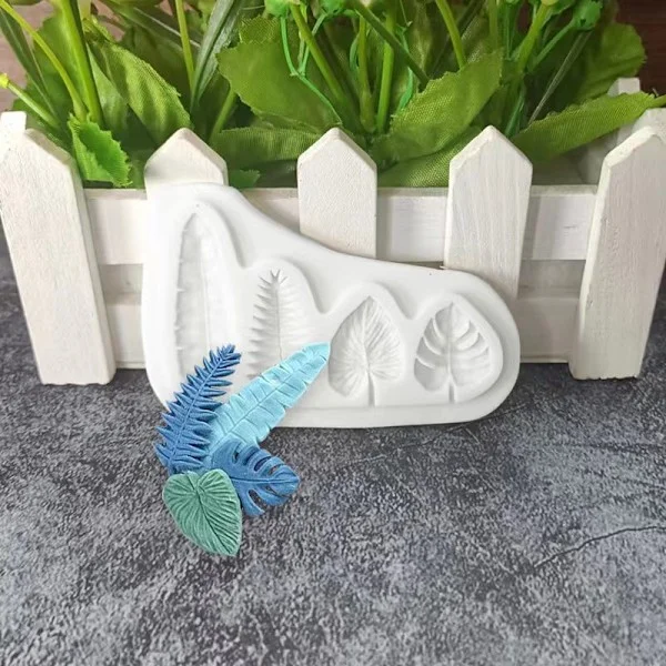 4 blads silikon sukkerpasta form harpiks cupcake fondant kake de