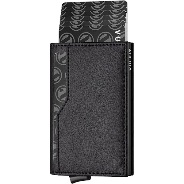 Credit Card Holder with Dual ID Window Leather Passport Case Wallet RFID Blocking Automatic Pop Up Card Wallet for Cards & Bills