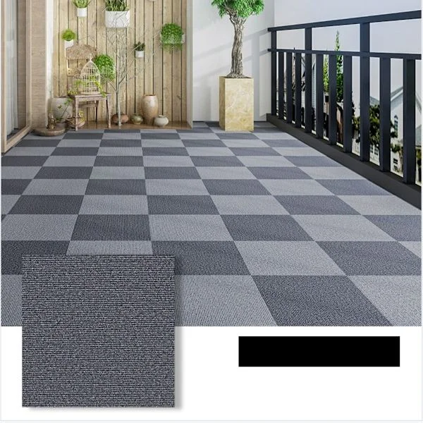 4 tummanharmaata itseliimautuvaa mattolaattaa olohuoneeseen, makuuhuoneeseen, toimistoon – 30x30 cm toisiinsa lukittuvat lattiamatot
