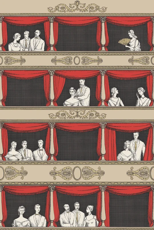 Fornasetti Teatro Wallpaper - Cole & Son Sample / Linen & Rouge