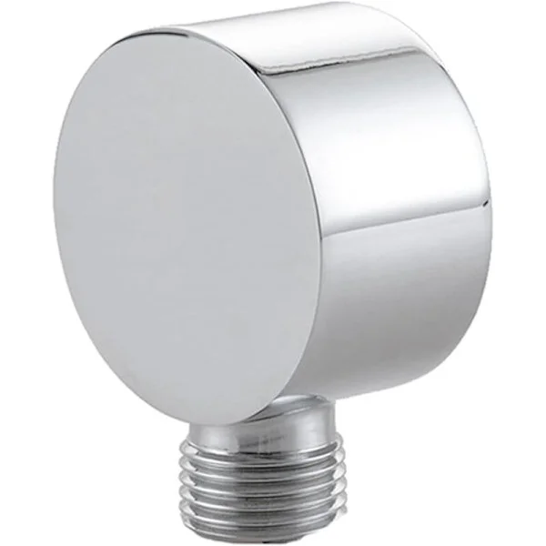 Vägganslutningsvinkel. Universal vägganslutningsvinkel. 1/2". För handduschar och duschsystem. Vägganslutningsvinkel (silvervit - rund)