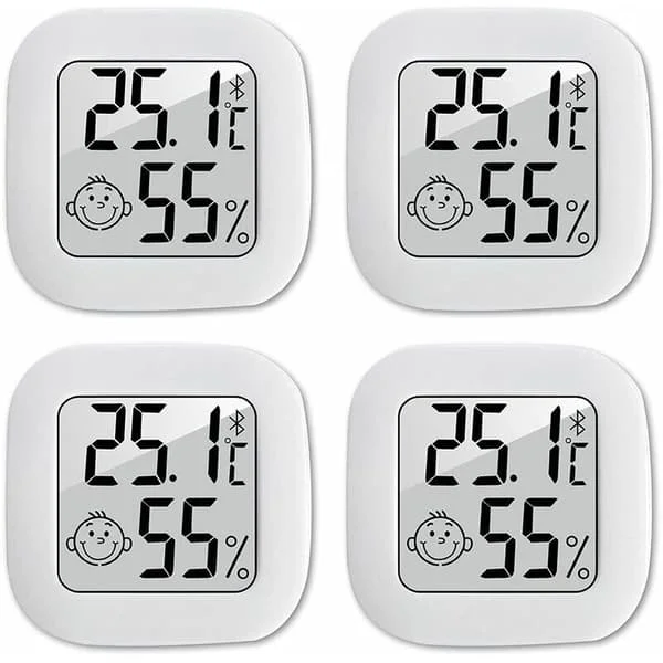 4-pack termometer hygrometer inomhus, högprecisions luftfuktighetsmätare termometer inomhus, -10°C70°C för barnrum vardagsrum kontor växthus