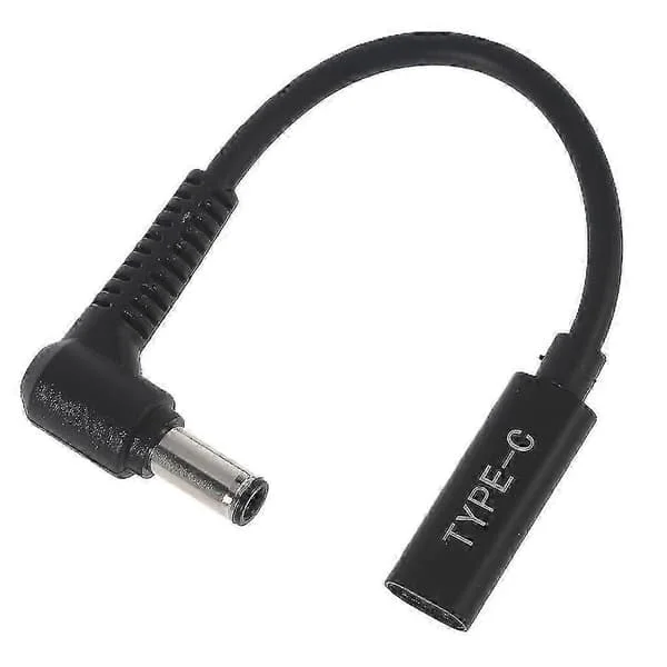 Type C Female To DC 6.0x0.6mm Power Extension Cable For Laptop Black