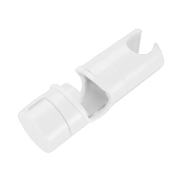 White Matte Adjustable Shower Head Holder for Slide Bar, Handheld Shower Bracket Universal [DB]