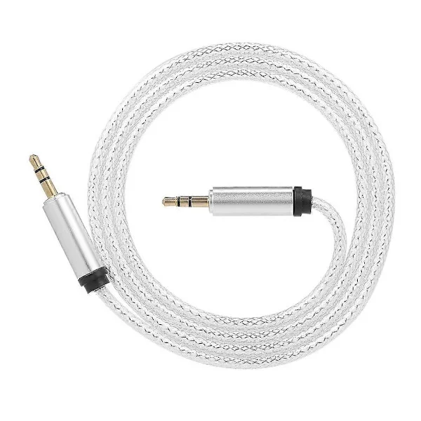 3,5 mm Jack Auxiliary lydkabel hann til hann Auxiliary lydkabel for bil/telefon/bærbar PC, sølvCJY