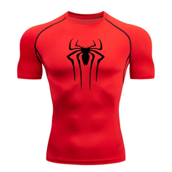 Herre Spider Kroppsbygging T-skjorter Gym Trening Topp Muskel Kort Erme Skjorter