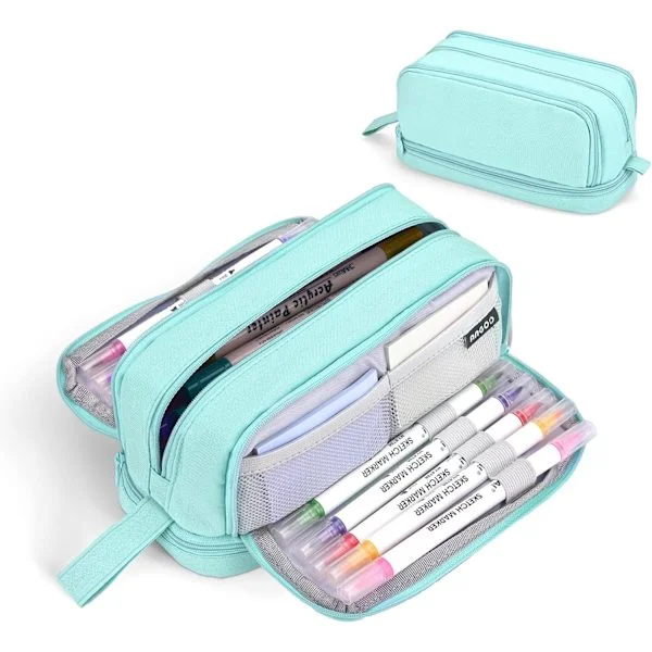 Pencil Case Large Capacity Pencil Bag for Girls Boys with 4 Compartments Multifunctional Pencil Pouch Desk Organizer