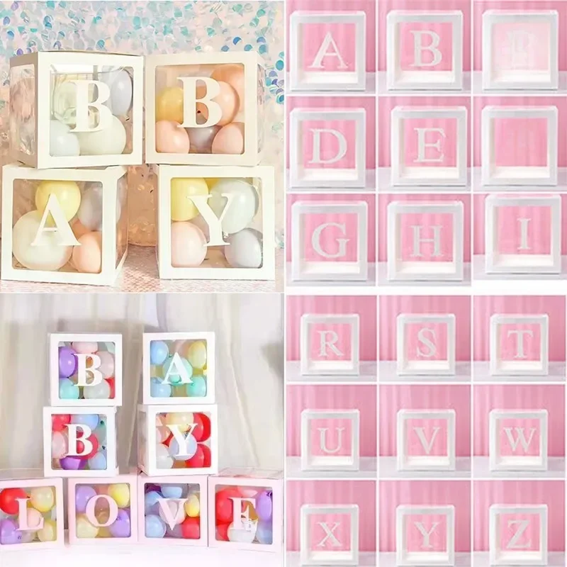 AliExpress - Transparante Letter Ballon Box Baby Douche Decoraties Gelukkige Verjaardag Bruiloft Decor 1e Verjaardag Feestartikelen Ballon Box