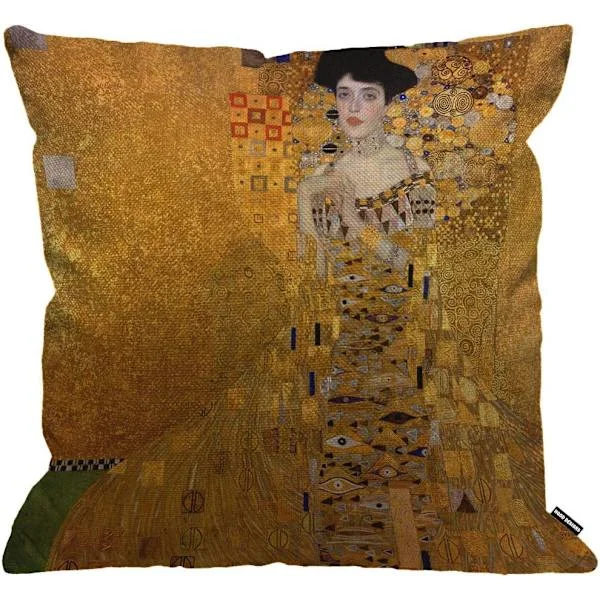 Pudebetræk Gustav Klimts Damen i guld, pudebetræk til hjemmet Dekorativ til mænd/kvinder Stue Soveværelse Sofa Stol 18X18 tommer pudebetræk