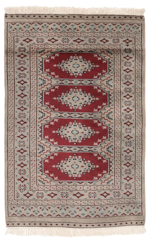 Handknuten Pakistan Bokhara 2Ply Matta 77X120 Brun/Mörkröd