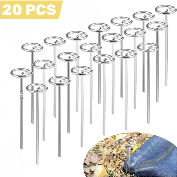 20-pakning - Duk og plugger 10,2 cm - Egnet for ugressduk, markdekke, kunstgress og hagefolie.