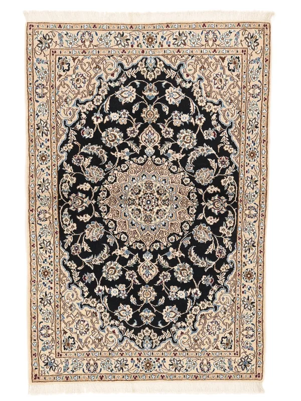 Hand Knotted Oriental Nain Fine 9La Rug 98X147 Brown/Beige