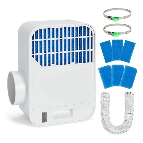 3-i-1 Torktumlare Ventilationskit för Inomhusbruk - Torktumlare Ventilation för Elektrisk Torktumlare, Filter i Rostfritt Stål och Vattenlådesystem 