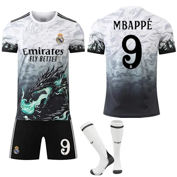 Real Madrid Mbappe Blå Drage Fotballtrøye Spesialutgave - Størrelse 9, Modell 28 9 MBAPPE 9 MBAPPE