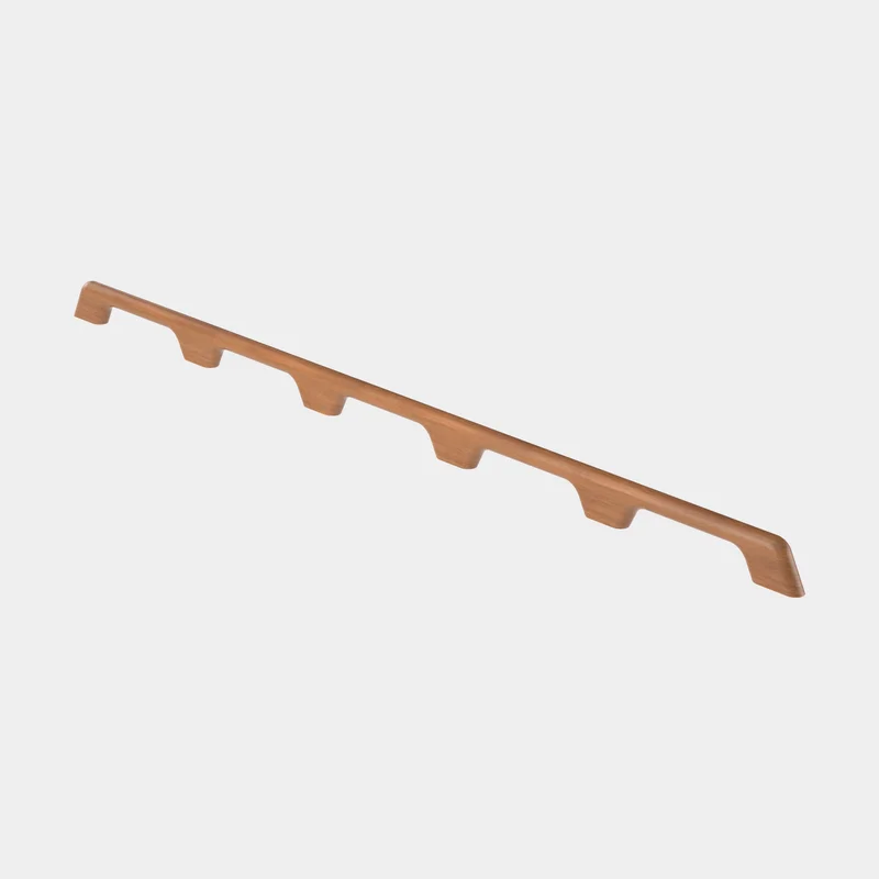 Håndtag båd / håndliste Roca, firkantet profil, til skrue, FSC-mærket Teak, 5 greb - 1350 x 61 x 24.5 mm