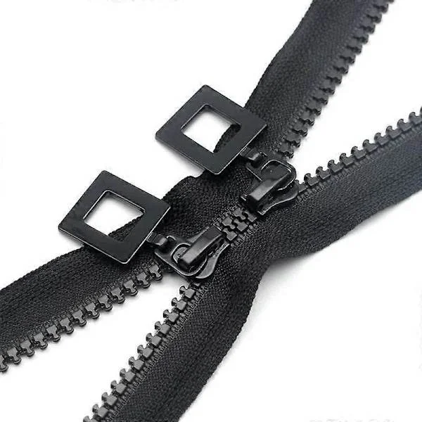 50/70/90/120/150CM Black Double Resin Zipper for Backpack, Down Jacket, Tote Bag, Open-End Zipper, DIY Sewing Accessories black 90cm 90cm