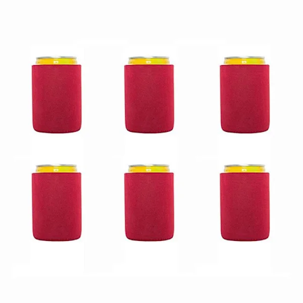 6-pack isolerade öl sleeves - Återanvändbara mjuka kylväskor Röd
