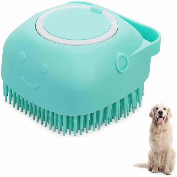 Hund Katt Badborste Valp Husdjur Massage Badborste Silikon Hundschampo Borste Husdjursvårdsborste Hårborttagningsborstar För Hundar Och Katter - Blå