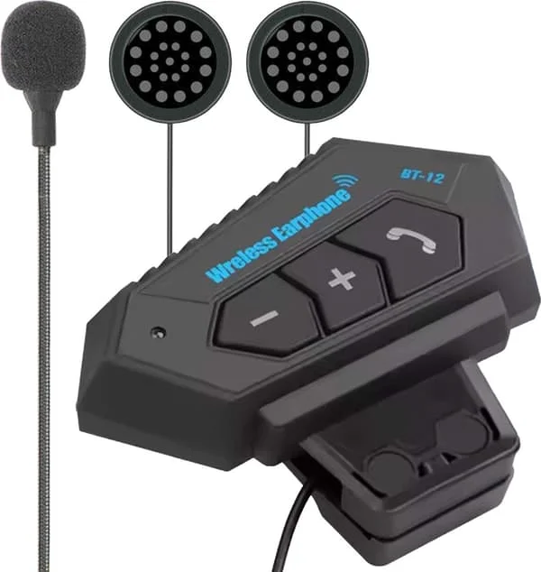 ING Motorcycle Helmet Headset Bluetooth, With Microphone for Helmet, Waterproof, Universal Fit
