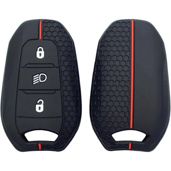 Nyckelring i silikon för Peugeot 208 3008 5008 2008 DS5 DS6 DS3 för Citroen C5 X7 3 knappar [YJD][YJD]