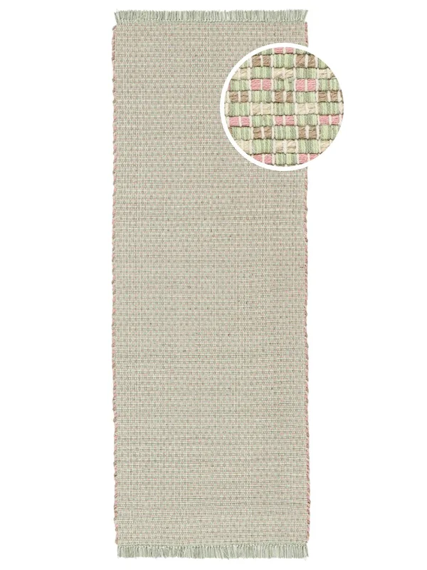 Small Baddha Rug - Pink/Green 80X250 Scandinavian Style