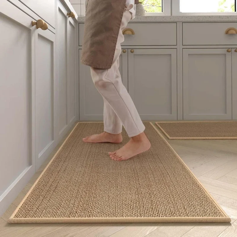 AliExpress - Tapis de cuisine antidérapant lavable, tapis de course en Faux Sisal, tapis de cuisine en Faux tissu, chemins de cuisine avec dos en 