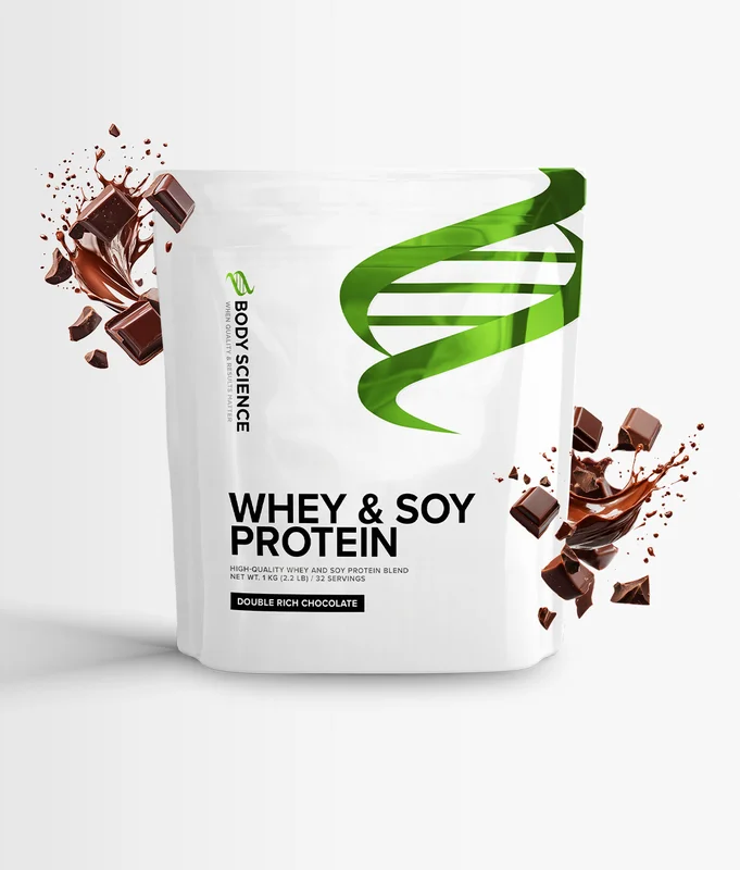 Body Science Whey & Soy Protein - Double Rich Chocolate - 1kg - Proteiinijauhe